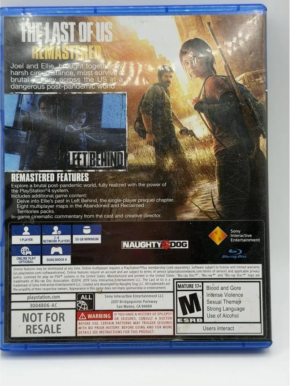 The Last of Us Remastered Sony PS4 CIB Complete Naughty Dog 2014 - Picture 2 of 6